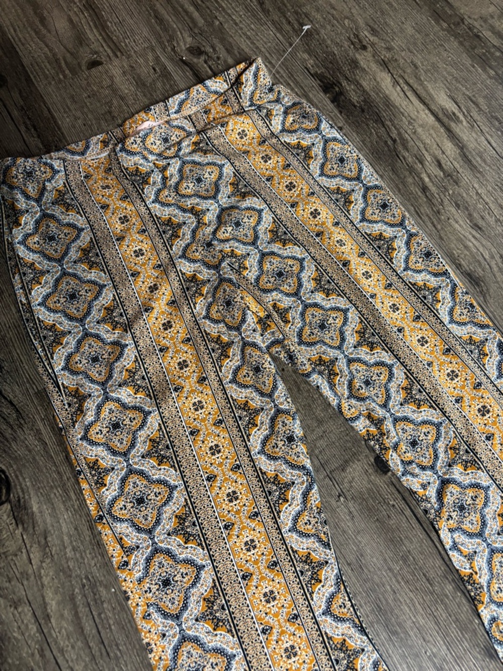 Boho Pattern High Waisted Pants Soft Stretchy Material Bell Bottom Flare Palazzo - Picture 9 of 12